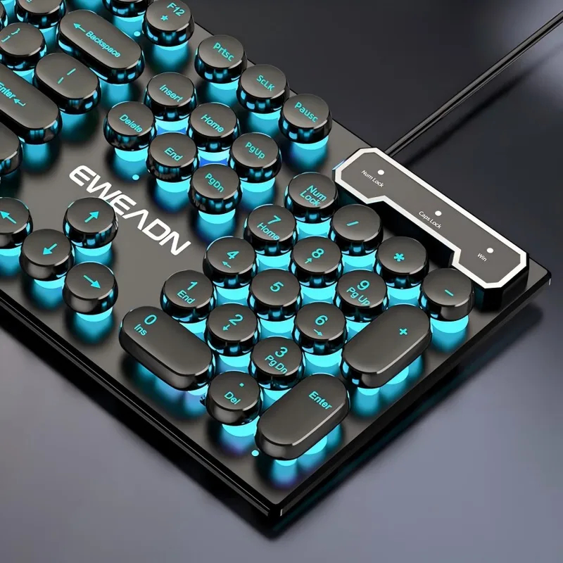 Gaming Keyboard Mechanical Wireless - Retro Punk mechanisch toetsenbord-muisset Bedraad Draadloos