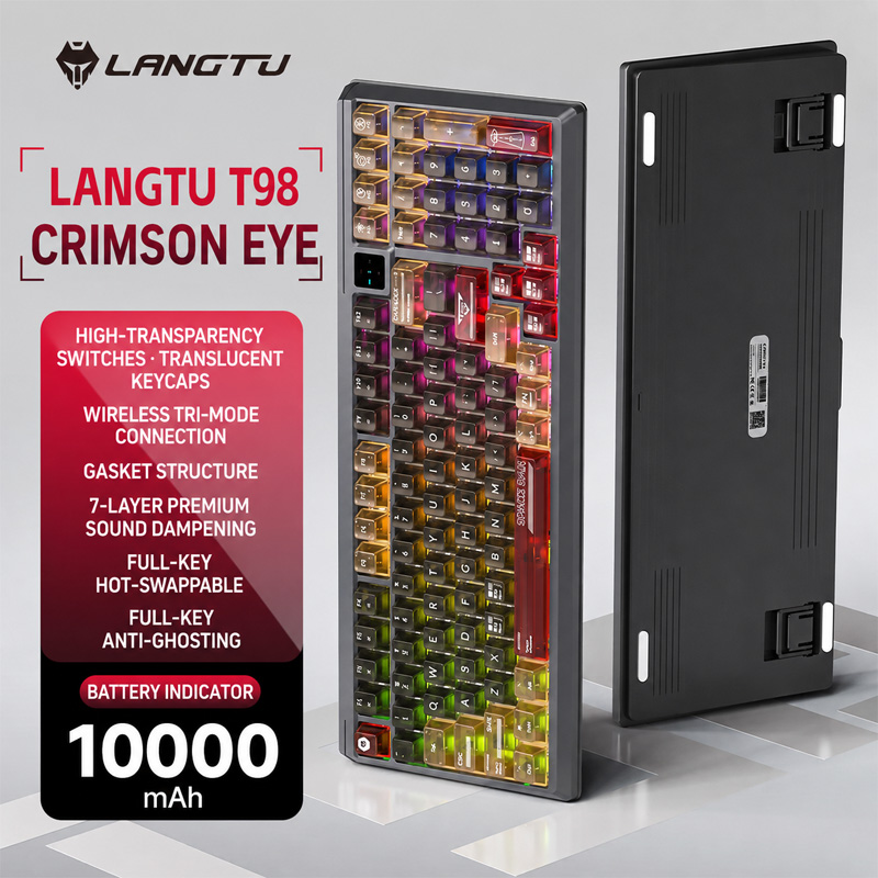 Gaming Keyboard And Mouse Combo Wireless - Langtu T98 Tri Mode RGB Custom
