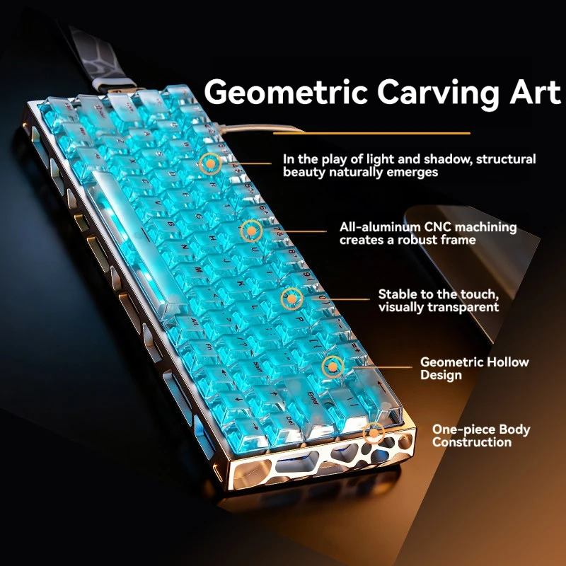 Gaming Keyboard Hot Swappable - IROK MG63 Dual-core 63 toetsen magnetische