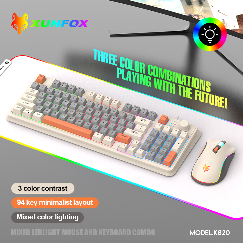 Gaming Keyboard And Mouse Combo Wireless - K820 USB Bedraad speltoetsenbord Muisset Verlicht