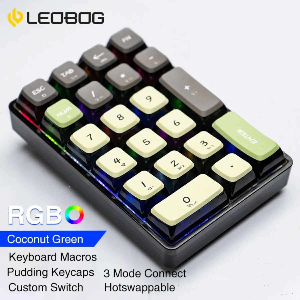 Gaming Keyboard Mechanical - LEOBOG K21 Numpad-toetsenbord Draadloos Mechanisch 21-toetsen