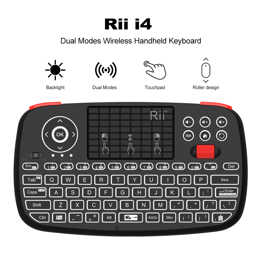 Gaming Keyboard Hand - Rii I4 Mini BT Draadloos Toetsenbord