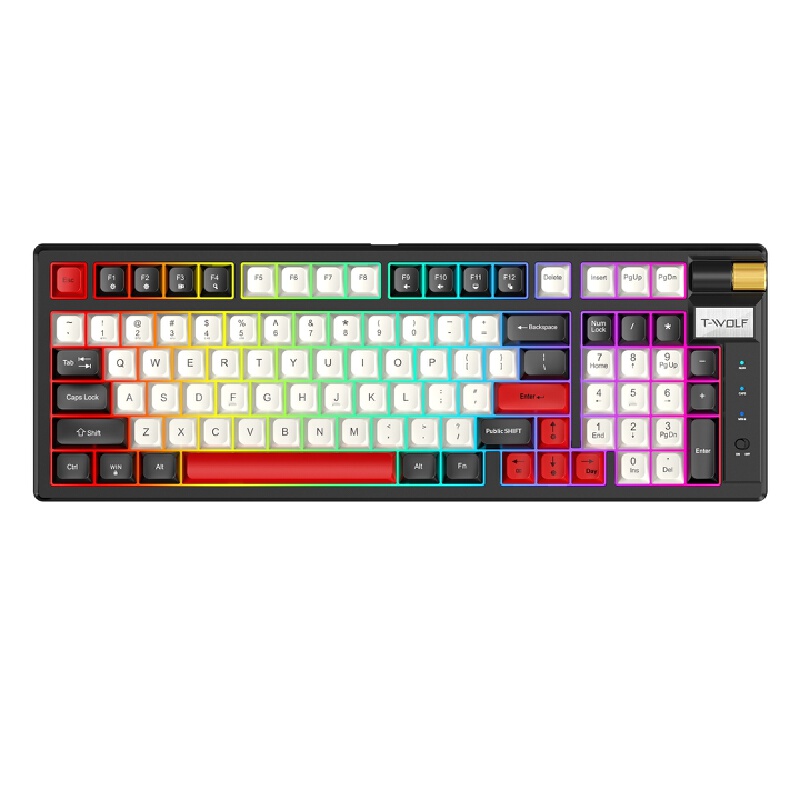 Gaming Keyboard Not Typing - Retro mechanisch toetsenbord Tri-Mode 2.4g Bt5.1