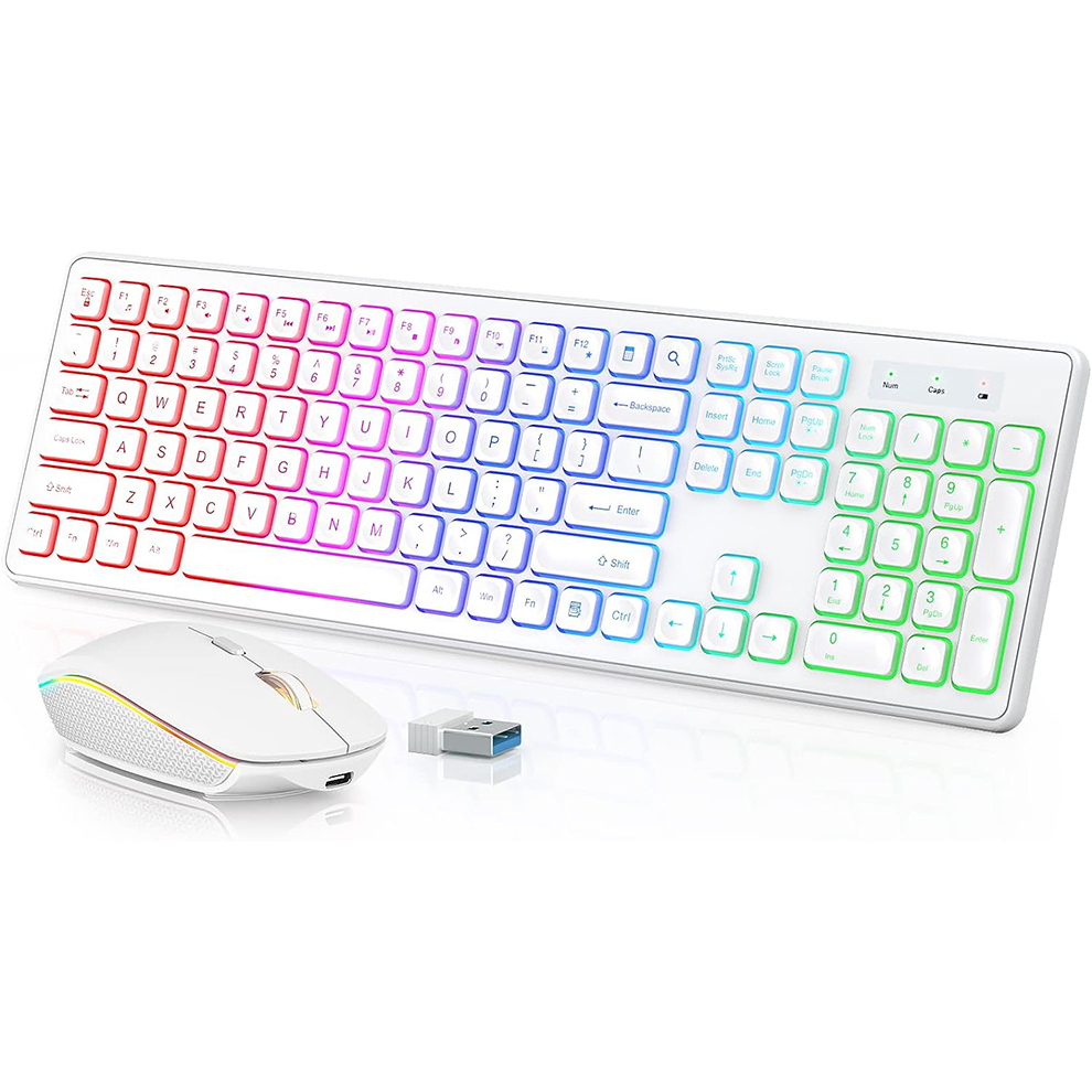 Gaming Keyboard And Mouse Combo Wireless - Draadloos toetsenbord en muis met achtergrondverlichting,