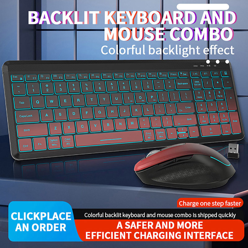 Rgb Backlit Stille Draadloze T - Gaming Keyboard And Mouse Combo Wireless recensie en prijs