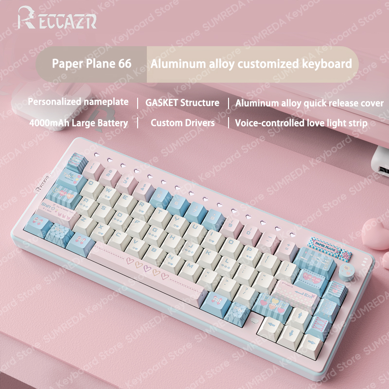 RECCAZR R66 Paper Plane66 Mech - Gaming Keyboard Hot Swappable recensie en prijs