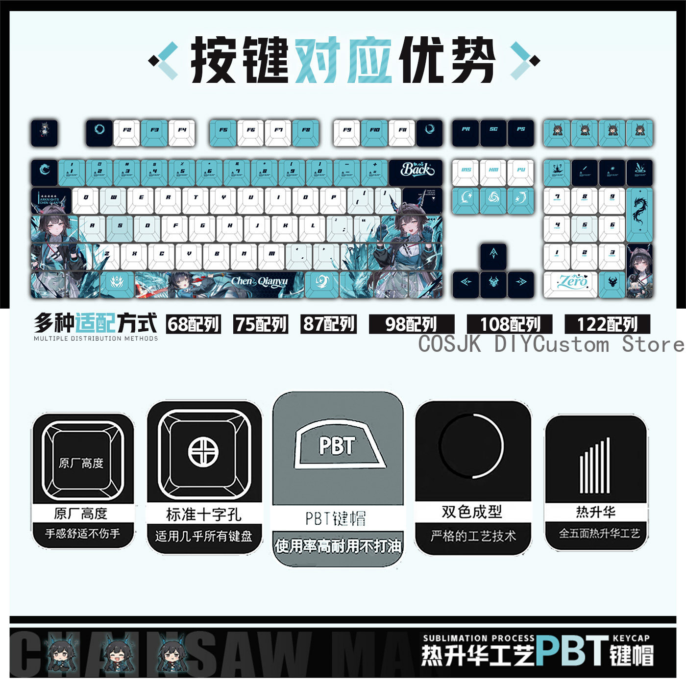 122 Toetsen Anime Chen Qianyu  - Gaming Keyboard Mechanical recensie en prijs