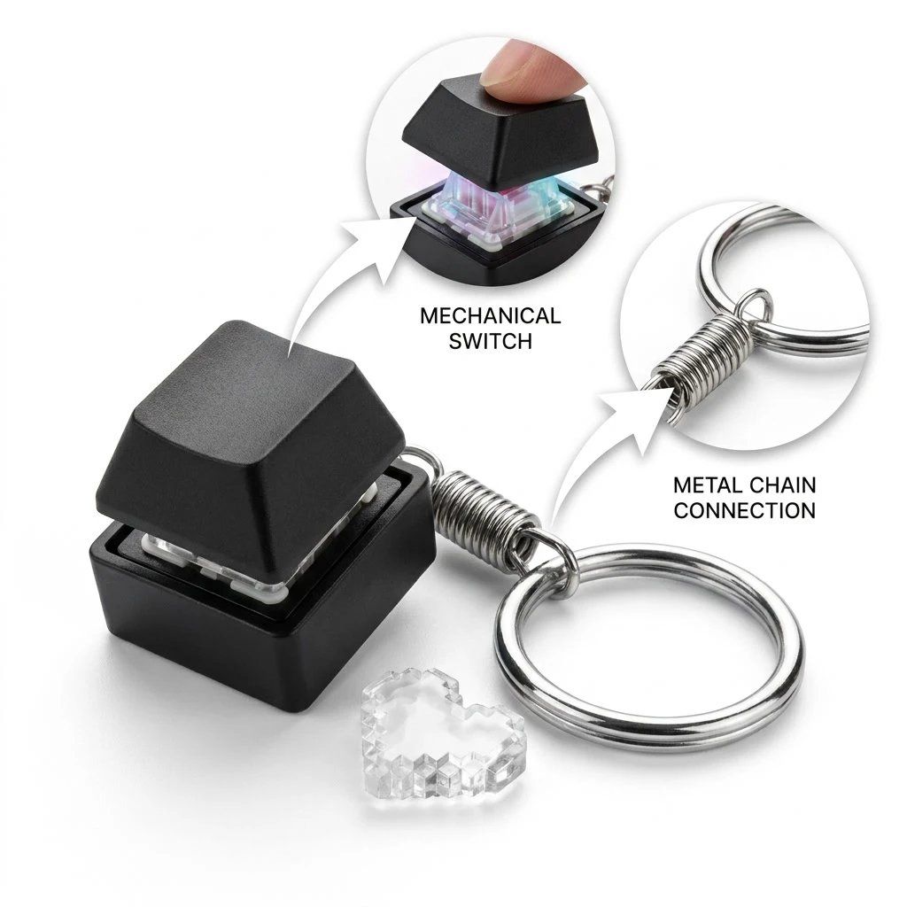 Mini RGB-toetsenbord sleutelha - Mechanical Switch Tester recensie en prijs