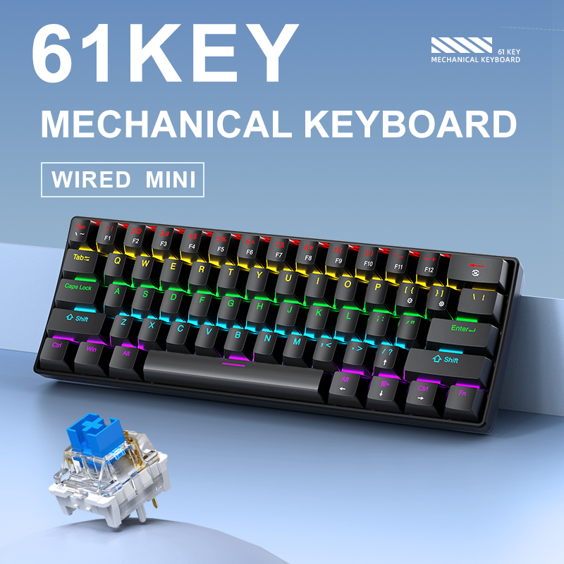 K61 Bedraad mechanisch gamingt - Gaming Keyboard Thocky recensie en prijs