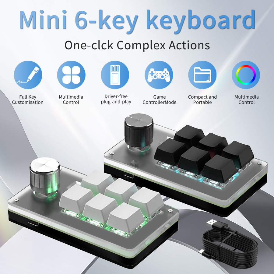RGB 6 toetsen 1 draaiknop Aanp - Gaming Keyboard Hot Swappable recensie en prijs