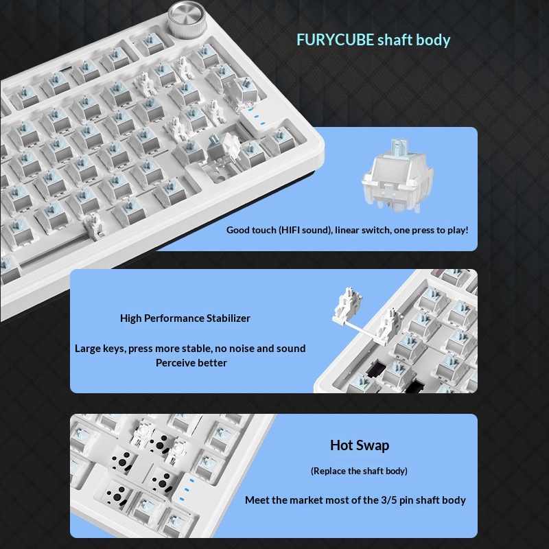 Furycube Rx75 Pro Tri Mode Rus - Gaming Keyboard Not Typing recensie en prijs