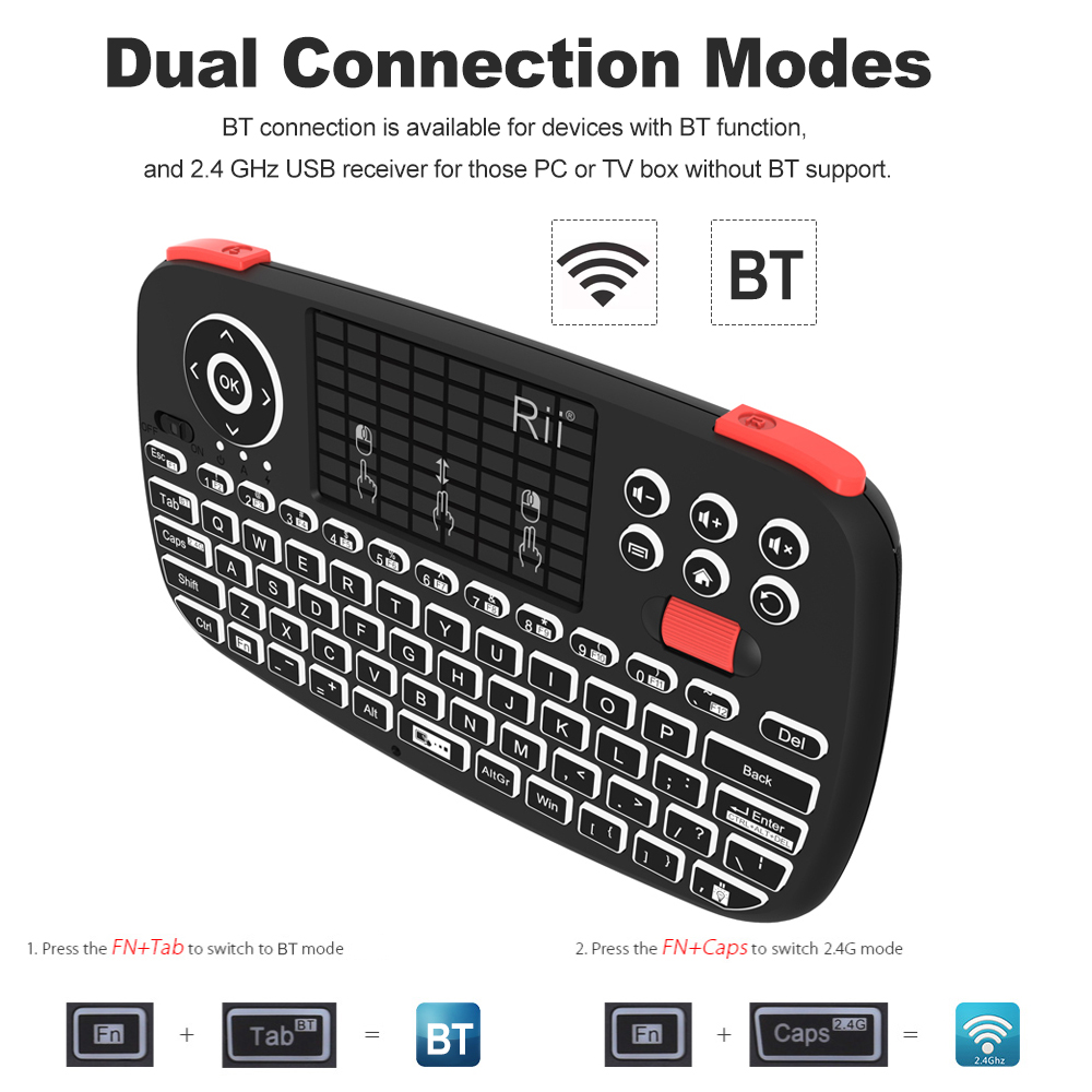 Rii I4 Mini BT Draadloos Toets - Gaming Keyboard Hand recensie en prijs