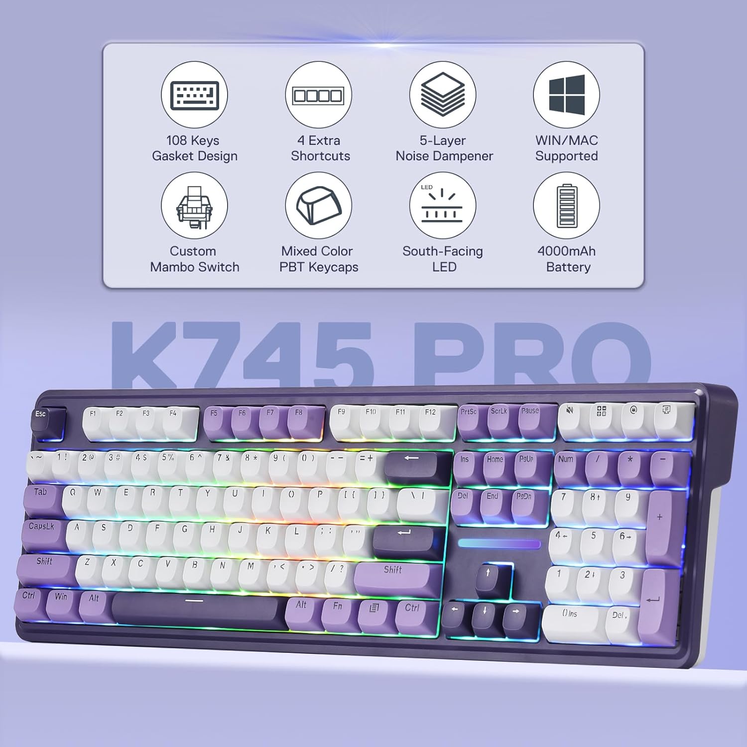 Redragon K745 PRO Wireless Gas - Gaming Keyboard Thocky recensie en prijs